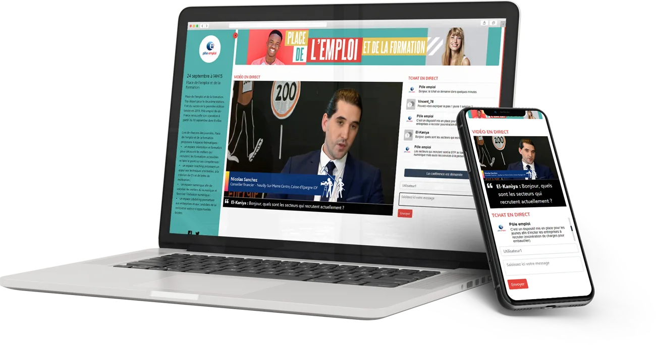 Aperçu de la solution Émission interactive de LiveE